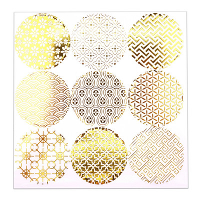 Kerek aranyfólia fémmatricák, borítékpecsétek, ajándék vetemítő címkék matricák, esküvői meghívók pecsétmatrica 90db/tétel