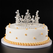 1 db. Crown Tiara Cake Decoration Crown Decoration Decoration of the Rhinestone Crown Cepšanas Dekorācija DIY Cake Birthday 2022 New Crown Decoration Supplies