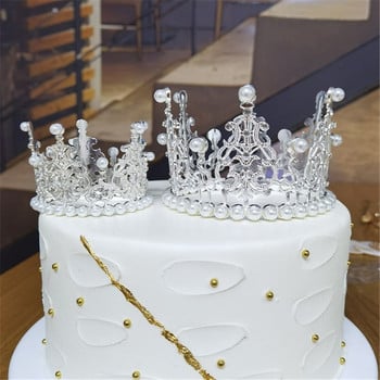 1 бр. Crown Tiara Cake Decoration rhinestone crown peking decoration DIY Cake Birthday 2022 New Crown Decoration Supplies