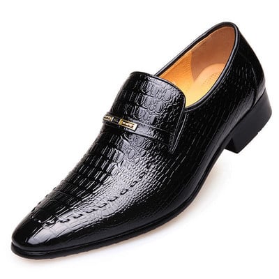 Ανδρικά casual δερμάτινα παπούτσια Καφέ μαύρο επαγγελματικό ρετρό επίσημα παπούτσια κροκόδειλου για άνδρες 2023 Luxury ανδρικό νυφικό παπούτσι