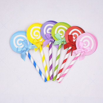 30PCS Cake Topper Rainbow Lollipop Insert Ornament DIY Baked Kids Baby Birthday Wedding Party Аксесоари за декорация на торта