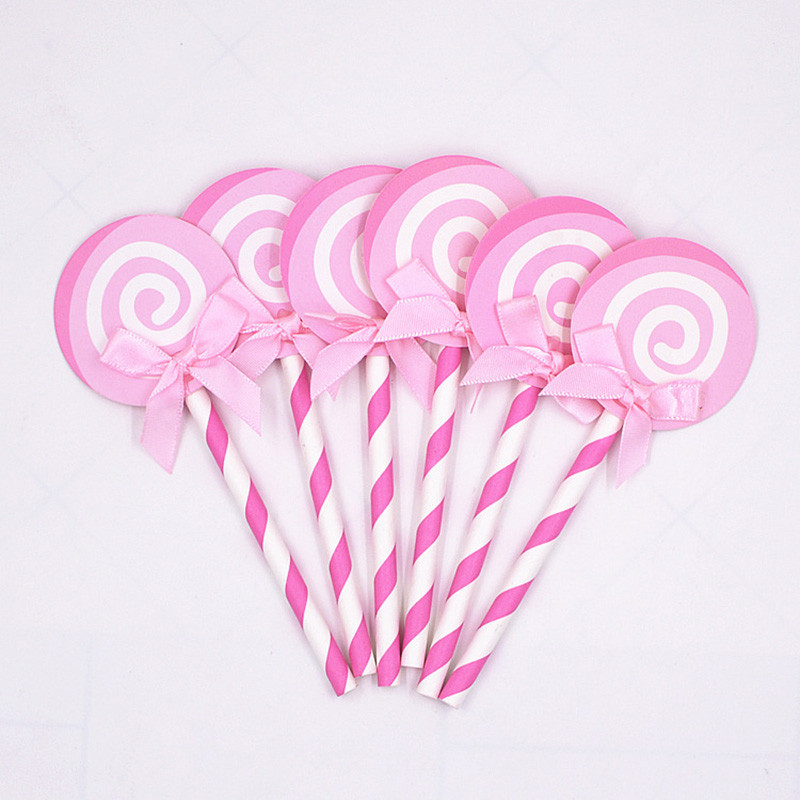 30 DB Tortafedő szivárványos nyalóka betét Dísz, barkácsolt, sült gyerekek baba születésnapi esküvői party tortadísz kiegészítők