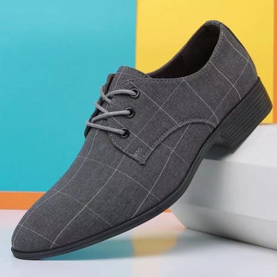 Office Nunta Pantofi Plati Barbati de Lux Business Pantofi Oxford din piele Pantofi de rochie din piele lacuita respirabila pentru barbati Plus Albastru
