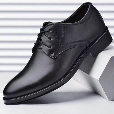 Office Nunta Pantofi Plati Barbati de Lux Business Pantofi Oxford din piele Pantofi de rochie din piele lacuita respirabila pentru barbati Plus Albastru