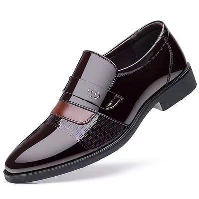 Office Nunta Pantofi Plati Barbati de Lux Business Pantofi Oxford din piele Pantofi de rochie din piele lacuita respirabila pentru barbati Plus Albastru