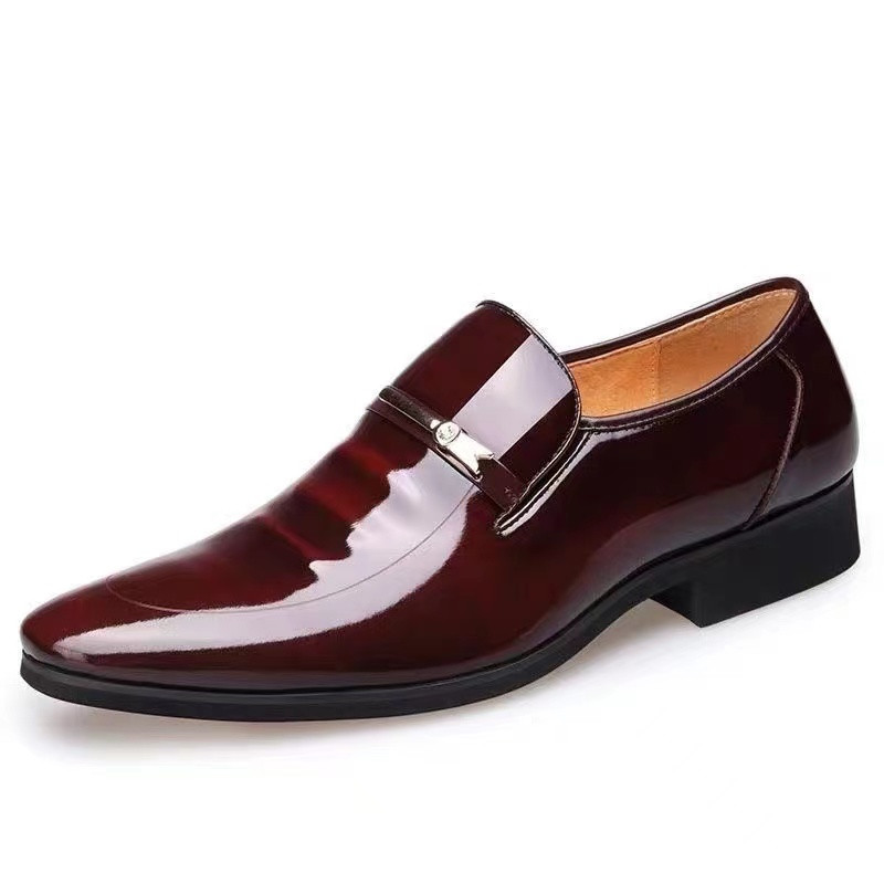 Office Nunta Pantofi Plati Barbati de Lux Business Pantofi Oxford din piele Pantofi de rochie din piele lacuita respirabila pentru barbati Plus Albastru