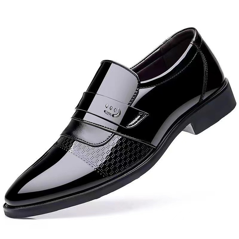 Office Nunta Pantofi Plati Barbati de Lux Business Pantofi Oxford din piele Pantofi de rochie din piele lacuita respirabila pentru barbati Plus Albastru
