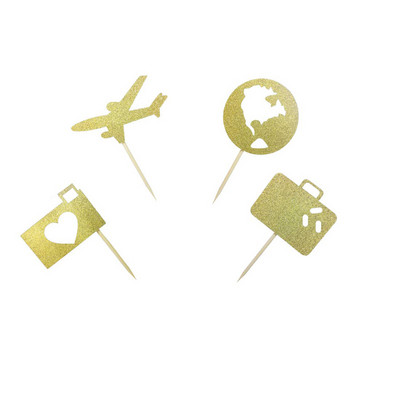 Lidmašīnas sirds ceļojumu futrālis Zemes kēksu toperi ceļojumu tematiskām ballītēm Baby Shower Dzimšanas dienas ballītes kāzu ballīšu dekorēšanai