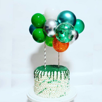 10 бр. 5-инчов латексов балон Топпер за торта Метални конфети топки Форма на облак за рожден ден Сватба Парти в джунглата Декорация Направи си сам Консумативи