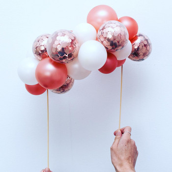 10 τμχ 5 ιντσών Latex Μπαλόνι Κέικ Topper Μεταλλικές μπάλες κομφετί Σχήμα σύννεφου για γενέθλια Διακόσμηση πάρτι ζούγκλας γάμου DIY προμήθειες