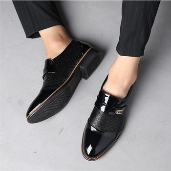 Италиански черни официални обувки Мъжки мокасини Обувки за сватбена рокля Мъжки лачени обувки Оксфорд за мъже Chaussures Hommes En Cuir