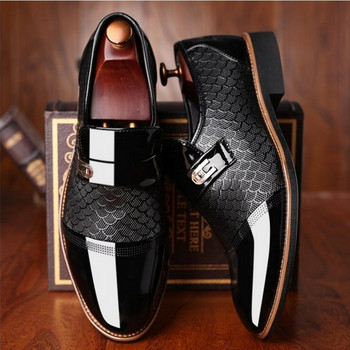 Италиански черни официални обувки Мъжки мокасини Обувки за сватбена рокля Мъжки лачени обувки Оксфорд за мъже Chaussures Hommes En Cuir