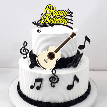 8Pc/Cute Musical Notes Cake Topper κιθάρα Μουσικά όργανα Φεστιβάλ Cupcake Toppers για Διακοσμήσεις τούρτας για πάρτι γενεθλίων γάμου