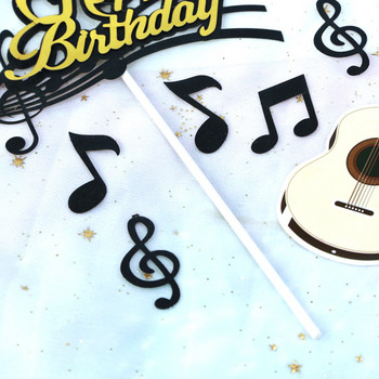 8Pc/Сладки музикални ноти Cake Topper китара Музикални инструменти Фестивал Cupcake Toppers за сватба, рожден ден Декорации на торта