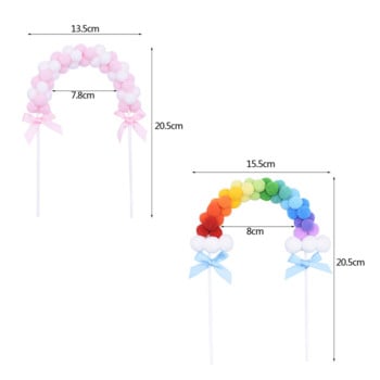 1 τμχ Δώρο αγάπης Ροζ Μπλε Μαλακό Pompom Cloud Cake Topper Rainbow Arch κέικ Διακόσμηση Baby Shower Προμήθειες γάμου γενεθλίων