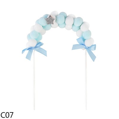 1 tk Love Gift Roosa Sinine Pehme Pompom Pilve Koogi Topper Rainbow Arch Cake Vahetükk Decor Baby Shower Sünnipäeva pulmapeo tarvikud
