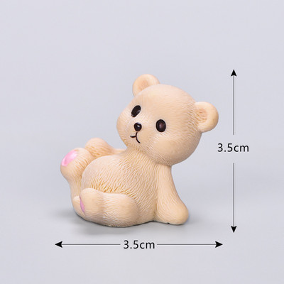 Rajzfilm MINI gyanta szimuláció plüss kis medve baba születésnapi buli desszert torta dekoráció mézes üveg golyó gyereknapi baba