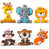 Ζούγκλα Safari Animal Cake Topper Cake Διακόσμηση Ζωολογικός κήπος Animal Cupcake Topper παιδικό πάρτι γενεθλίων Προμήθειες Lion Tiger Fox Giraffe