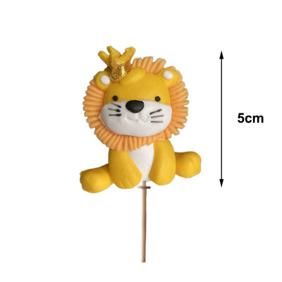 Ζούγκλα Safari Animal Cake Topper Cake Διακόσμηση Ζωολογικός κήπος Animal Cupcake Topper παιδικό πάρτι γενεθλίων Προμήθειες Lion Tiger Fox Giraffe