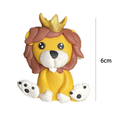 Ζούγκλα Safari Animal Cake Topper Cake Διακόσμηση Ζωολογικός κήπος Animal Cupcake Topper παιδικό πάρτι γενεθλίων Προμήθειες Lion Tiger Fox Giraffe