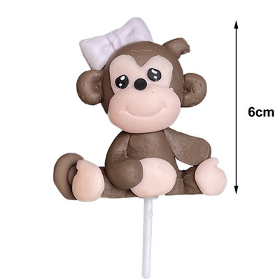 Ζούγκλα Safari Animal Cake Topper Cake Διακόσμηση Ζωολογικός κήπος Animal Cupcake Topper παιδικό πάρτι γενεθλίων Προμήθειες Lion Tiger Fox Giraffe