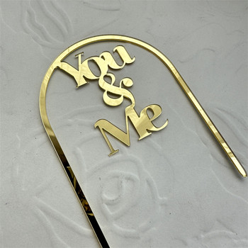 Gold Distinctive You & Me Ακρυλικό Τούρτα για την Ημέρα του Αγίου Βαλεντίνου Topper Πρόταση γάμου Marry Me for Engagement Party Cake Decorate
