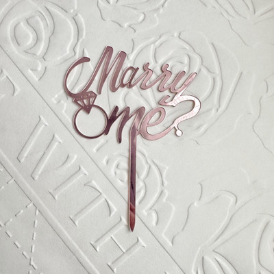 Arany Megkülönböztető You & Me akril Valentin-napi buli tortafedő Házasságra házasodj meg eljegyzési party tortadísz