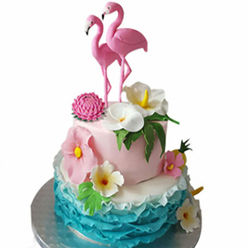 Tropu flamingo kūkas virskārtas dekorēšana Jauki flamingo ballītes bērnu dzimšanas dienas dekori Dāvanas Havaju salās Havaju salu kāzu ballītes noformējums