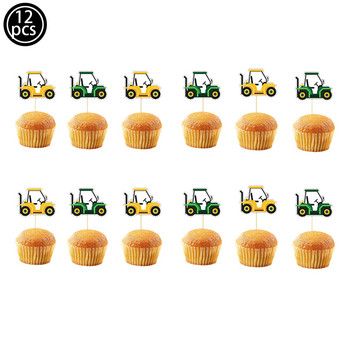 Tractor Cake Topper Green Farm Vehicle Cars Happy Birthday Cake Topper Kids Farm Tractor Party Themed Tractor Cake Decortions
