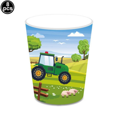 Traktoros torta topper zöld mezőgazdasági jármű autók boldog születésnapot tortalapát gyerekek Farm traktor témájú party Traktor tortadíszek