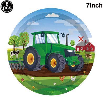 Traktoros torta topper zöld mezőgazdasági jármű autók boldog születésnapot tortalapát gyerekek Farm traktor témájú party Traktor tortadíszek