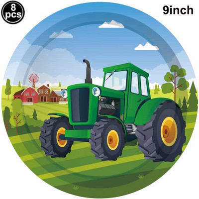 Traktoros torta topper zöld mezőgazdasági jármű autók boldog születésnapot tortalapát gyerekek Farm traktor témájú party Traktor tortadíszek