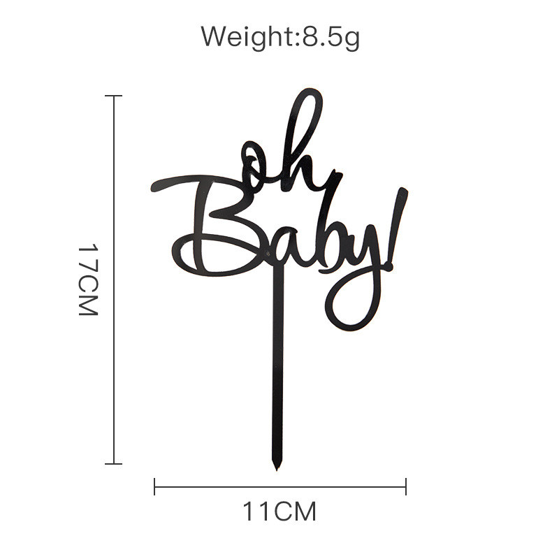 Jauns Oh Baby akrila kūkas virsmašīna Zelta kūkas virsma bērniem Baby Birthday Party kūku rotājumi Piederumi bērnu dušas