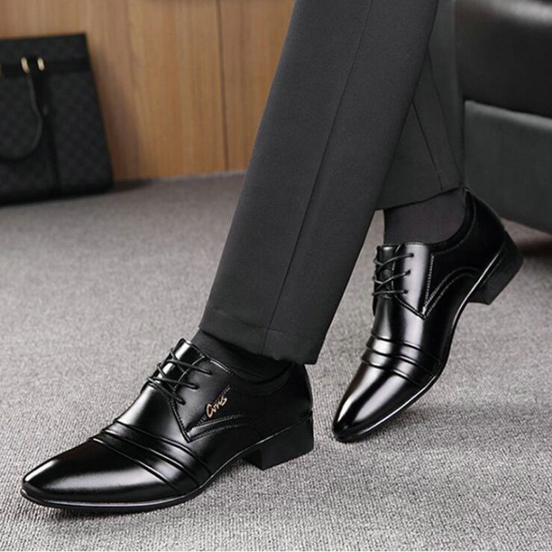 Mode Vīriešu ādas apavi kāzu Biznesa kleita Naktsklubi Oxfords Elpojoši Darba šņorkurpes RA-61
