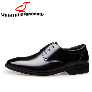 2019 Нова марка Бизнес мъжки равни обувки Кожена рокля Официални обувки Мъжки черни оксфордски обувки за сватбено тържество LD-91