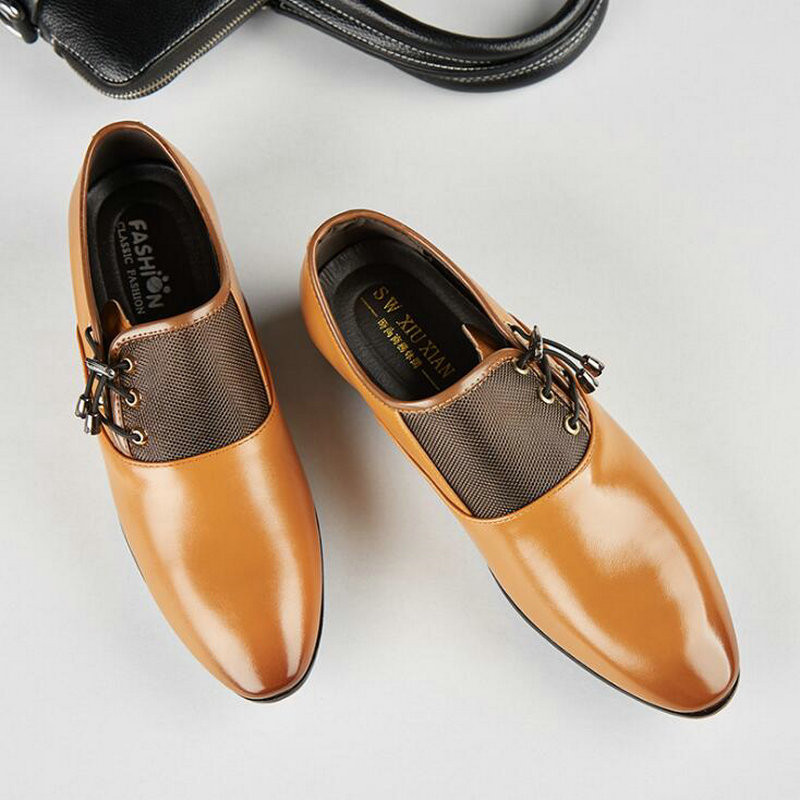Fashion Man Επίσημα Παπούτσια Υψηλής Ποιότητας Αναπνεύσιμα PU Δερμάτινα Προσωπικότητα Ανδρικό επαγγελματικό φόρεμα Oxford Wedding Shoes μεγάλο μέγεθος LK-43