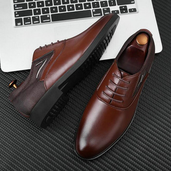 Висококачествени мъжки официални обувки Оксфорд Мъжки броги Обувки с връзки Парти бизнес обувки Големи плюс размер 38-48 LK-44