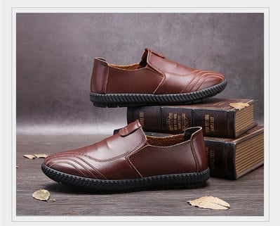 Divat Férfi Ruha Bőr Cipők Slip On Loafers Vezetőcipők Férfi Alkalmi Oxford Cipők Lapos puha alkalmi cipők LK-61