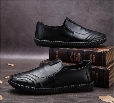 Divat Férfi Ruha Bőr Cipők Slip On Loafers Vezetőcipők Férfi Alkalmi Oxford Cipők Lapos puha alkalmi cipők LK-61