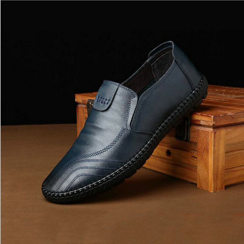 Divat Férfi Ruha Bőr Cipők Slip On Loafers Vezetőcipők Férfi Alkalmi Oxford Cipők Lapos puha alkalmi cipők LK-61