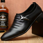 Liela izmēra vasaras modes Nobriedis vīrietis pu āda Elpojoši apavi kāzu Biznesa kleita tētis Smails purngals Darba apavi RA-03