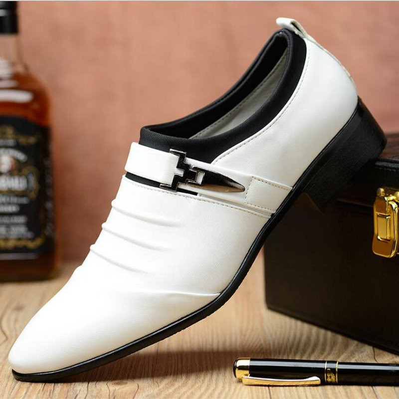 Liela izmēra vasaras modes Nobriedis vīrietis pu āda Elpojoši apavi kāzu Biznesa kleita tētis Smails purngals Darba apavi RA-03