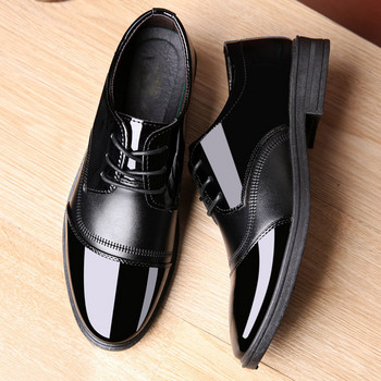 2018 модни мъжки обувки от изкуствена кожа сватбена бизнес рокля нощни клубове oxfords дишащи работни черни обувки с връзки RA-67