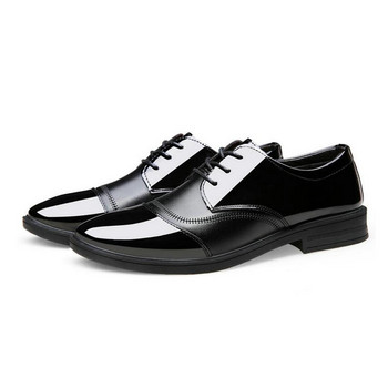 2018 модни мъжки обувки от изкуствена кожа сватбена бизнес рокля нощни клубове oxfords дишащи работни черни обувки с връзки RA-67