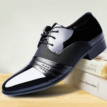 Нова мода Мъжки ежедневни парти обувки Мъжки Оксфордски обувки с връзки Мъжки бизнес офис сватбени обувки от PU кожа LD-98