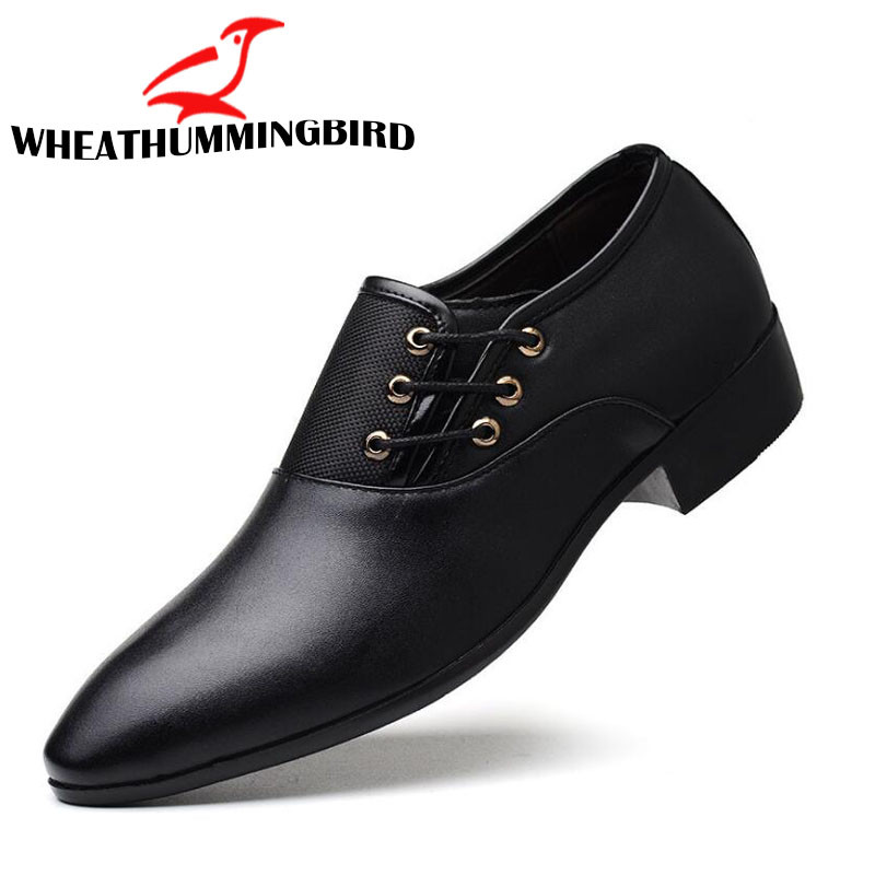 Pantofi de rochie pentru bărbați Pantofi formali cu șireturi pentru bărbați, pantofi oxford de afaceri de marime mari, pentru bărbați, pantofi ascuțiți de nuntă pentru bărbați LD-97