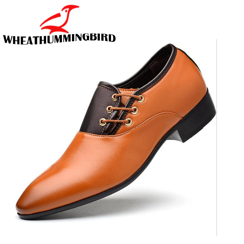 Pantofi de rochie pentru bărbați Pantofi formali cu șireturi pentru bărbați, pantofi oxford de afaceri de marime mari, pentru bărbați, pantofi ascuțiți de nuntă pentru bărbați LD-97