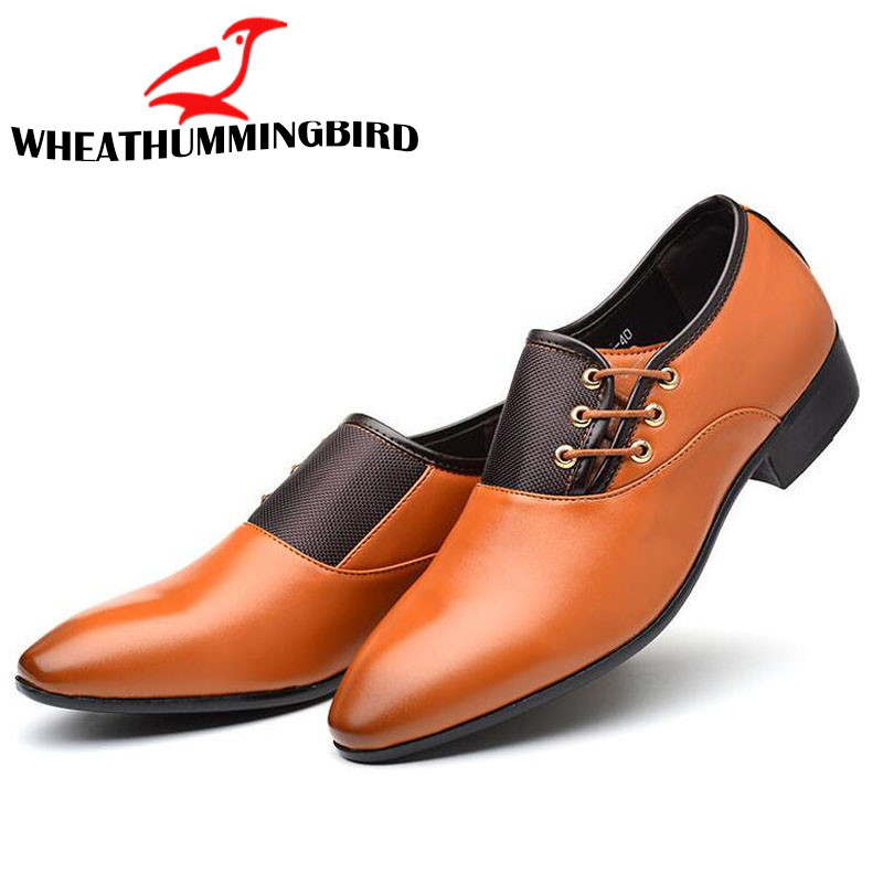 Pantofi de rochie pentru bărbați Pantofi formali cu șireturi pentru bărbați, pantofi oxford de afaceri de marime mari, pentru bărbați, pantofi ascuțiți de nuntă pentru bărbați LD-97