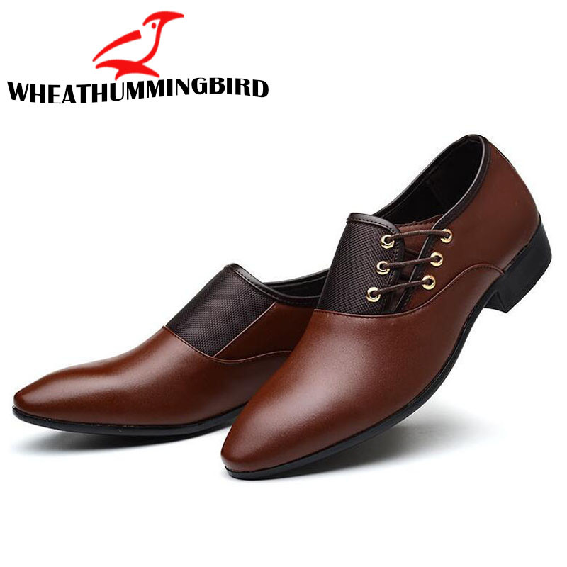 Pantofi de rochie pentru bărbați Pantofi formali cu șireturi pentru bărbați, pantofi oxford de afaceri de marime mari, pentru bărbați, pantofi ascuțiți de nuntă pentru bărbați LD-97