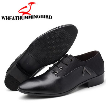 Мъжки бизнес обувки Оксфорд Марка Мъжки сватбени обувки с остри мъжки обувки Мъжки официални обувки с връзки Голям размер LD-96